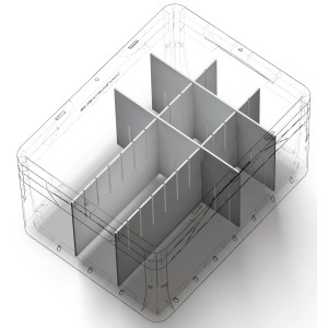 Fehér Eurobox rendszer elválasztó (55,4 cm) tárolódobozok felosztásához.