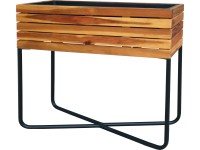 Fadoboz acél talppal fekete/akácfa, 62 cm x 22 cm x 60 cm Fadoboz acél talppal fekete/akácfa, 62 cm x 22 cm x 60 cm