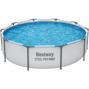 Bestway Steel Pro MAX acélvázas medence szett, Ø 305 cm, világosszürke, szűrőszivattyúval.