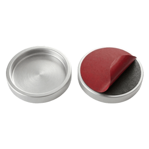 Ezüst EasySlide65 ragasztófogantyú üvegajtókhoz, 6,5 cm átmérő.