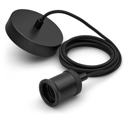 Philips Vintage zsinórfüggeszték E27 foglalat - mennyezeti rózsa 2 m fekete