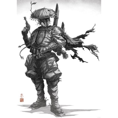 Komar Star Wars Vision Samurai Bounty Hunter falikép 50 cm x 70 cm fekete-fehér