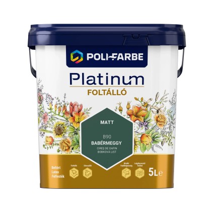 Poli-Farbe Platinum Foltálló beltéri falfesték Babérmeggy B90 5l