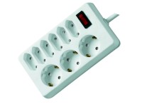 Asztali elosztó 6 Euro+3 f dugalj kapcsolóval 1.4m fehér Asztali elosztó 6 Euro+3 f dugalj kapcsolóval 1.4m fehér