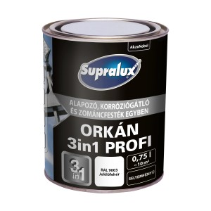 Supralux Orkán 3in1 Profi rozsdavédő festék doboz, fehér, 0,75l.