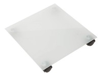 Gurulós virágtartó üveg matt fehér négyszögletes 35 cm x 35 cm