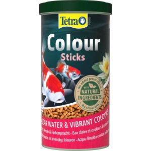 Tetra Pond Colour Sticks 1 l: Haltáp a kerti tóban élő halak élénk színeiért.