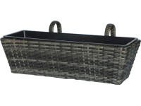 Balkonláda polirattan antracit-szürke 60 cm x 28 cm x 22 cm