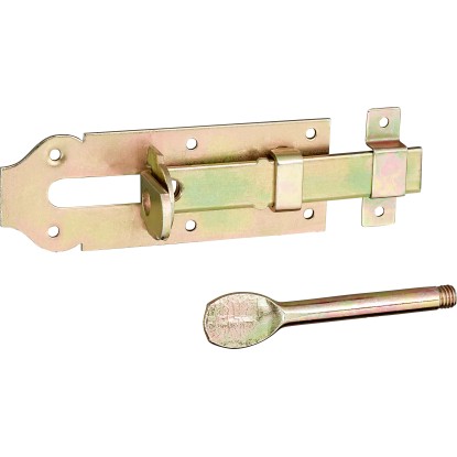 Biztonsági ajtózár retesz sárga horganyzott 160 mm x 46 mm