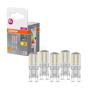 Osram LED G9 izzó, 2,6 W, meleg fehér, 5 db-os szett. Kompakt tűláb a sokoldalú használathoz.