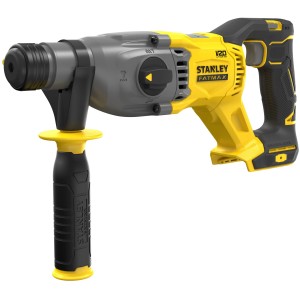 Stanley 18V V20 SFMCH900B akkus kombinált kalapács, sárga/fekete, kiegészítő fogantyúval.