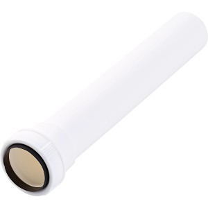 Fehér műanyag toldócső, 40 mm átmérőjű, szifonhosszabbításhoz.