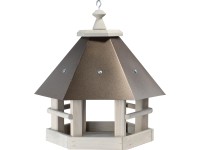 Madárház rézszínű fémtetős szürke fenyő