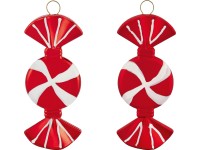Karácsonyfadísz-készlet szaloncukor 4 darabos piros-fehér Karácsonyfadísz-készlet szaloncukor 4 darabos piros-fehér