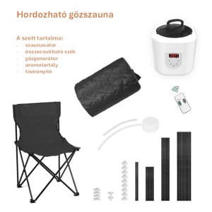 t.b.t. Szauna székkel, gőzfejlesztővel, aroma tartállyal és távirányítóval.