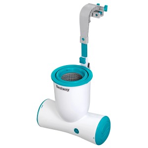 Bestway Skimatic 2 az 1-ben szűrőszivattyú szkimmerrel, fehér/türkiz, 2574 l/h-ig.