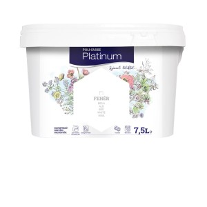 Vödör fehér beltéri falfesték Poli-Farbe Platinum, 7,5 liter.