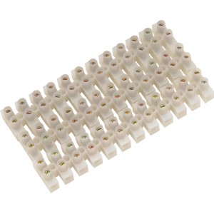 Fehér sorkapcsok (2 db) 2,5 mm Ø-ig terjedő kábelekhez a kábelvégek egyszerű csatlakoztatásához.