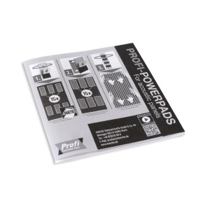 A Profi-Powerpads akusztikus panelekhez csomagolása szerelési útmutatóval.