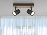 Globo Robby spotlámpa 2 izzós fekete matt 260 mm x 60 mm x 135 mm