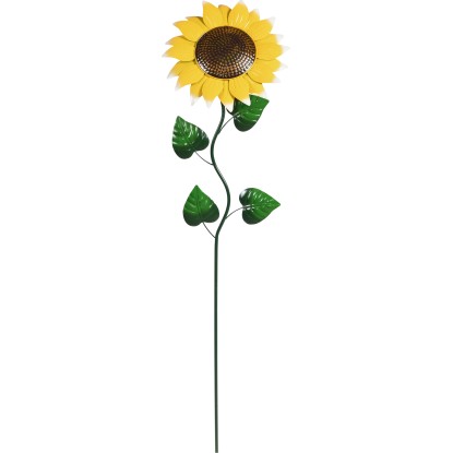 Leszúrható kerti dekoráció fém napraforgó 30 cm x 15 cm x 129 cm sárga