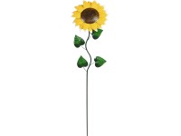 Leszúrható kerti dekoráció fém napraforgó 30 cm x 15 cm x 129 cm sárga