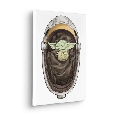 Komar Star Wars The Mandalorian Grogu Sleeping feszített vászonkép zöld