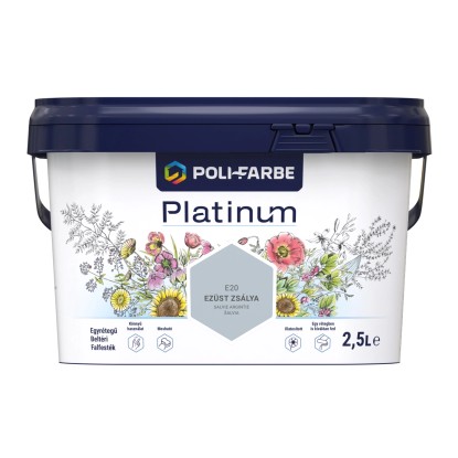 Poli - Farbe Platinum beltéri falfesték diszperziós Ezüst zsálya 2,5 l
