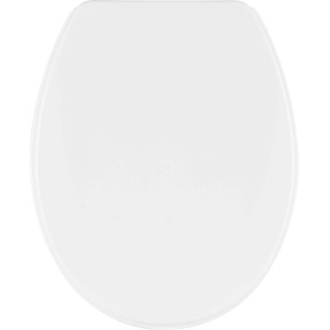 Fehér polipropilén WC-ülőke, standard forma minden fürdőszobába.