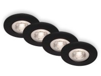 Brilo Kulana LED-es süllyesztett lámpa 4 db matt fekete 4,9 W