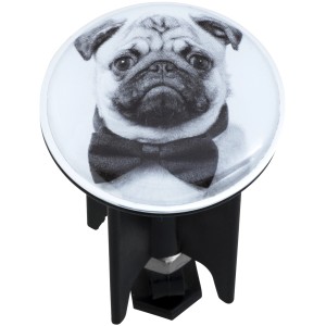 Wenko Pluggy Mod. Pugy mosdókagyló dugó mopsz és csokornyakkendő mintával.