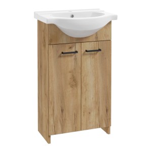 Twins mosdószekrény 50 cm golden oak kerámia mosdóval