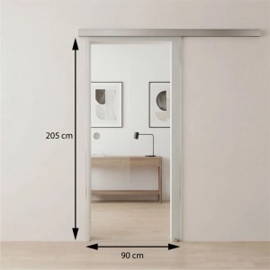 Doorlegro üveg tolóajtó ESG tiszta üveg 205 cm x 90 cm x 0,8 cm