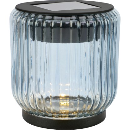 Napelemes LED-es dekorlámpa Ø 8 cm x 9 cm füstkék