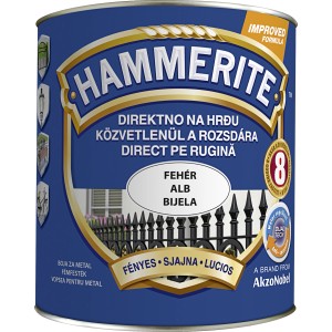 Hammerite fémfesték, fehér, közvetlenül a rozsdára, a hosszantartó védelemért.
