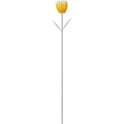 Tulipán leszúrható kerti dekoráció vas sárga 95 cm x Ø 8 cm