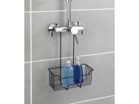 Wenko Milo zuhanypolc csaptelepre nemesacél 25 cm x 36 cm x 14 cm fekete matt