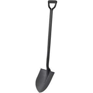 Fekete LUX Classic acél ásó D-markolattal, 110 cm hosszú.