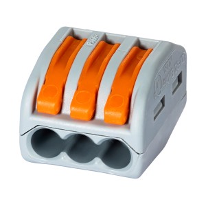 Wago emelőkaros kötőelem, 3 pólusú, 0,08-4 mm² vezetékekhez, 5 darab
