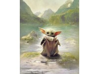Komar nemszőtt fotótapéta Star Wars The Mandalorian Grogu Landscape zöld