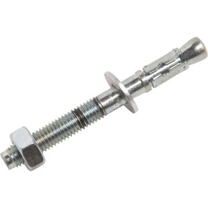 LUX csavaros horgony, 12 mm átmérő, 100 mm hossz, horganyzott acélból, betonfalakhoz.