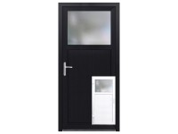 Mellékbejárati ajtó K 504-88 műanyag fehér / antracit 88 cm x 198 cm DIN L Mellékbejárati ajtó K 504-88 műanyag fehér / antracit 88 cm x 198 cm DIN L