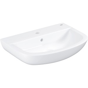 Fehér Grohe Bau Ceramic mosdókagyló, 55 cm, falra szerelhető, túlfolyóval.
