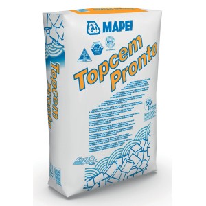 Zsák Mapei Topcem Pronto cementhabarcs, alkalmas esztrich munkákhoz.