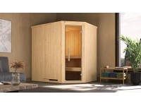 Weka elemes sarokszauna Varberg üvegajtó 144 cm x 194 cm x 199 cm Weka elemes sarokszauna Varberg üvegajtó 144 cm x 194 cm x 199 cm