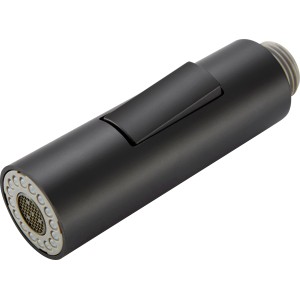 Fekete csere szórófej 21 mm (G 1/2) konyhai csaptelephez, kétféle vízsugárral.