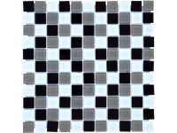 Üvegmozaik lap fekete-bézs-fehér Translucent 30 cm x 30 cm Üvegmozaik lap fekete-bézs-fehér Translucent 30 cm x 30 cm