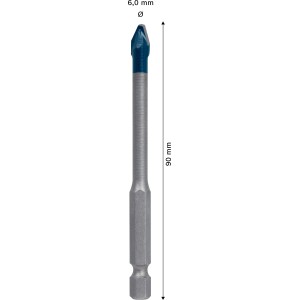 Bosch Expert Hex-9 csempefúró, 6 mm, kék-ezüst, kemény kerámiához.