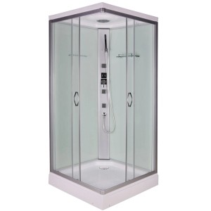 Sanotechnik Twist komplett zuhanykabin, 80x80x210 cm üvegpolccal, fej- és kézi zuhannyal.