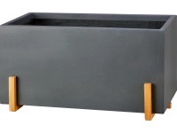 Rostagyag virágláda gránit fa állvánnyal 70 cm x 30 cm x 30 cm